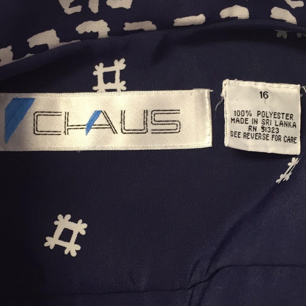 Chaus Navy Blue & White Women’s Top & Skirt Sz 16 - Picture 5 of 6